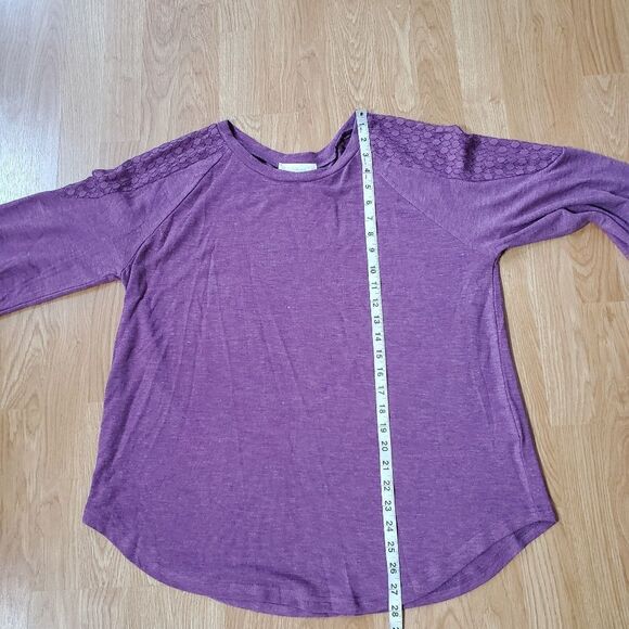 Suzanne Betro Weekend  Lace-Accent Raglan Sweatshirt sz 1x - Picture 9 of 12